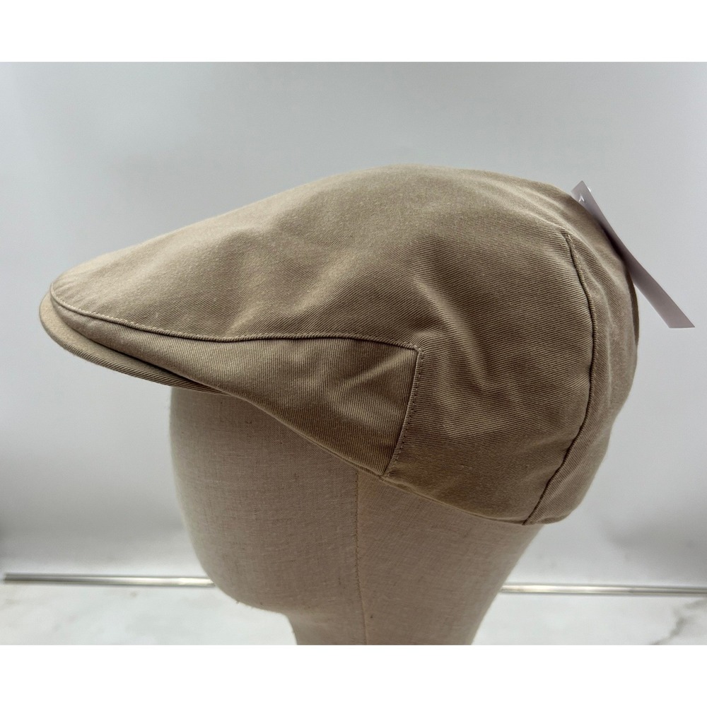 Flat Cap Men's Size Large Tan Twill Driver Hat Khaki Style NWT